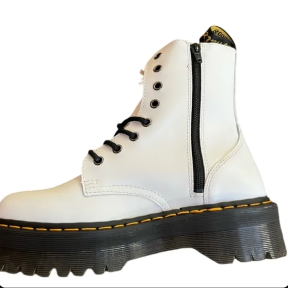 Dr. Martens Jadon BootsWhite Platform Chunky Combat Size 5 NEW - Picture 3 of 14